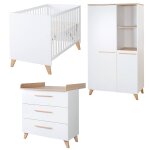 Chambre bb volutive complte avec soft - close leon blanc - chne othello