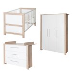 Chambre bébé Évolutive complète avec soft - close malo blanc - chêne sonoma scié Chambre bébé Évolutive complète avec soft - close malo blanc - chêne sonoma scié