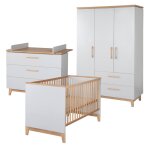 Chambre bb volutive complte au style scandinave caro gris clair / chne dor