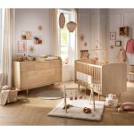 Chambre b�b� �volutive, lit 140x70 �volutif et commode � langer - my love marron