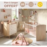 Chambre b�b�, lit �volutif et commode � langer - access blanc / marron