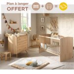 Chambre b�b�, lit �volutif et commode � langer - access marron