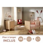 Chambre bébé, lit bébé Évolutif et commode À langer - arty marron Chambre bébé, lit bébé Évolutif et commode À langer - arty marron