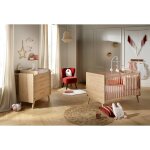 Chambre b�b�, lit �volutif et commode � langer - arty marron
