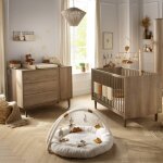 Chambre b�b�, lit �volutif et commode � langer - mokka marron