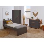 Chambre enfant complte milor anthracite / bois