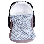 Chanceli�re couverture enveloppante nid d'ange b�b� r�versible en coton minky eli bleu