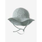Chapeau en broderie anglaise b�b� fille vert sauge
