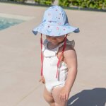 Chapeau enfant en coton protection soleil bleu