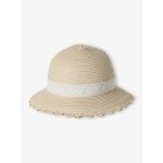 Chapeau paille et dentelle bb fille sable
