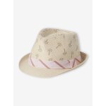 Chapeau en paille de papier et ruban ray bb garon beige