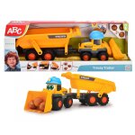 Chargeuse sur pneus avec remorque abc tracey trailer jaune Chargeuse sur pneus avec remorque abc tracey trailer jaune