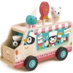 Chariot de cr�me glac�e pingouins rose, vert, beige
