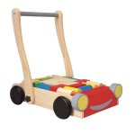 Chariot de marche avec cubes beige