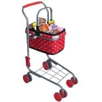 Chariot en m�tal avec panier de transport avec 40 miniatures rouge