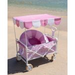 Chariot pliable tout terrain pour plage enfant rose
