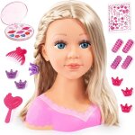Charlène super modèle tête À coiffer et maquiller cheveux blond rose Charlène super modèle tête À coiffer et maquiller cheveux blond rose