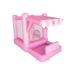 Chateau gonflable enfant avec aire de jeu rose