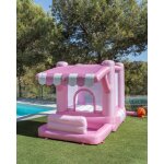 Chateau gonflable enfant avec aire de jeu rose