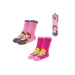 Chaussettes antid�rapantes 2 pi�ces princesse multicolor