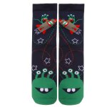 Chaussettes antidérapantes enfant extraterrestre 5 / 8 ans marine Chaussettes antidérapantes enfant extraterrestre 5 / 8 ans marine
