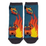 Chaussettes basses antidrapantes garon pompier bleu canard 1 / 4 ans multi