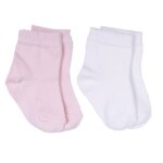 Chaussettes bb en coton bio lot de deux paires cru / rose
