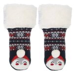 Chaussettes fourr�es enfant no�l marine 1 / 8 ans jacquard marine