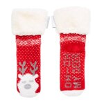 Chaussettes fourr�es fille no�l rouge 1 / 8 ans rouge