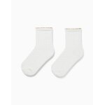 Chaussettes avec jacquard et lurex blanc