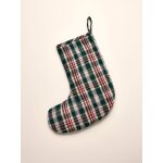 Chaussette de no�l en tartan - collection no�l carreaux ecossais vert