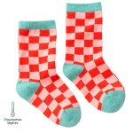 Chaussettes sans couture damier rouge