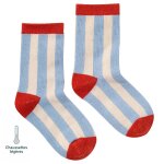 Chaussettes sans couture ray�es bleu