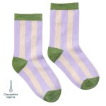 Chaussettes sans couture ray�es violet
