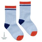 Chaussettes sans couture unies bleu