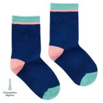 Chaussettes sans couture unies bleu