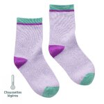 Chaussettes sans couture unies paillettes vert
