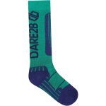 Chaussettes de ski coton vert vif / denim sombre
