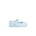 Chaussons babies en tissu �ponge � scratch ciel clair