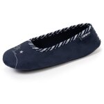 Chaussons ballerines broderie argentée, très confortables marine Chaussons ballerines broderie argentée, très confortables marine