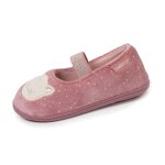 Chaussons ballerines avec lastique de maintien, semelle antidrapante rose paillet