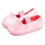 Chaussons ballerines fausse fourrure, maintien souple, facile � enfiler, semelle flexible rose