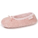 Chaussons ballerines micro �ponge, semelle antid�rapante rose