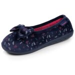 Chaussons ballerines microvelours semelle ergonomique mousse � m�moire forme marine