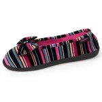 Chaussons ballerines semelle ergonomique confortables, semelle � m�moire de forme rayures