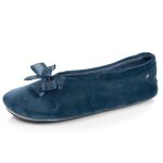 Chaussons ballerines semelle int�rieure moelleuse et confortable bleucanard