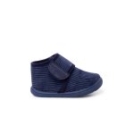 Chaussons barefoot velours côtelé fermeture À scratch bleu marine Chaussons barefoot velours côtelé fermeture À scratch bleu marine