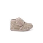 Chaussons barefoot velours c�tel� fermeture � scratch pierre