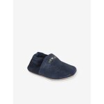Chaussons b�b� cuir souple bleu nuit