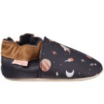 Chaussons b�b� cuir souple maxence dans l'espace bleu marine